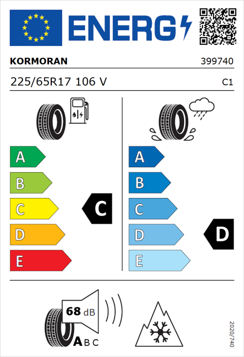 Tyre Label for Kormoran All Season SUV 225/65R17 106V